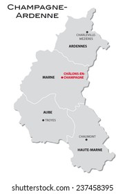 simple administrative map of Champagne-Ardenne