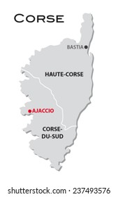 simple administrative map Corsica