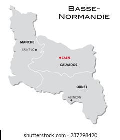 simple administrative map Lower Normandy