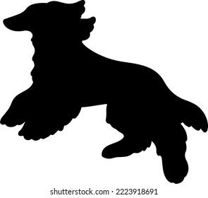 Einfache und hübsche Afghan Hound Silhouette Springen