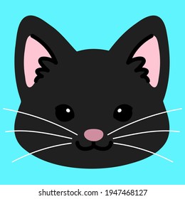 Einfache und hübsche schwarze Katze, flach gefärbt