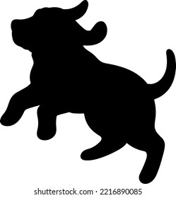 Simple and adorable Bloodhound dog Silhouette Jumping