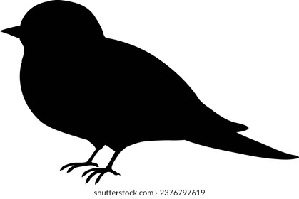 Simple and adorable flat colored Swallow illustration in silhouette