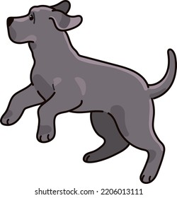 Simple and adorable Great Dane illustration jumping