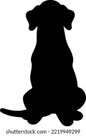 Simple and adorable Great Dane Silhouette sitting in front view