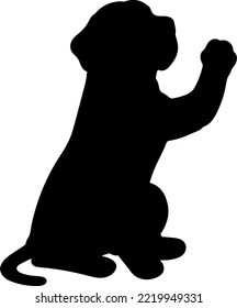 Simple and adorable Great Dane Silhouette Waving hand