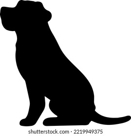 Simple and adorable Great Dane Silhouette sitting in side view