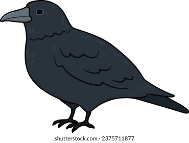 Einfache und hübsche, skizzierte Crow-Illustration