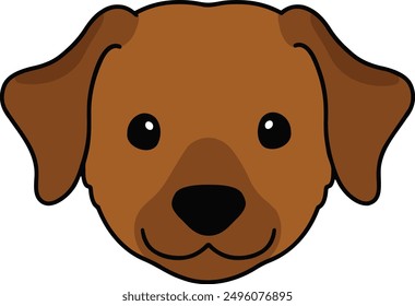 Simple and adorable Rhodesian Ridgeback front face outlined