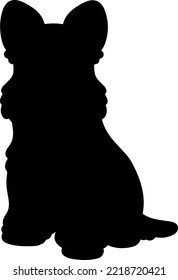 Simple and adorable Scottish Terrier Silhouette sitting in front view