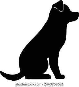 Simple and adorable silhouette of a dog in side view