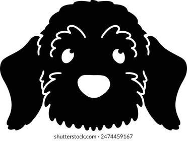 Simple and adorable silhouette of Wire Haired Dachshund face