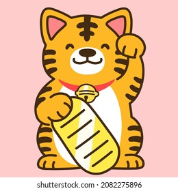 Ilustración simple y adorable del tigre