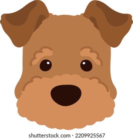 Simple and adorable Welsh Terrier illustration Front Face flat colored