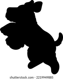 Simple and adorable Welsh Terrier Silhouette Jumping