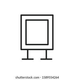 Simple advertisement line icon. Stroke pictogram. Vector illustration isolated on a white background. Premium quality symbol. Vector sign for mobile app and web sites.