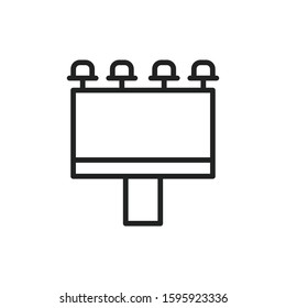 Simple advertisement line icon. Stroke pictogram. Vector illustration isolated on a white background. Premium quality symbol. Vector sign for mobile app and web sites.