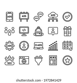Simple Advertising icon Template set for Business