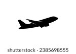 Simple aeroplane icon black and white.