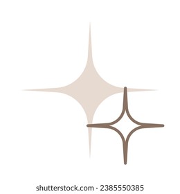 Simple Aesthetic Beige Winter Christmas shining magic star icon. Modern shapes vector symbol. Linear pictogram pack for web apps and mobile concept