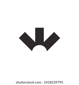 Simple and aesthetic eyebrow logo with blank background