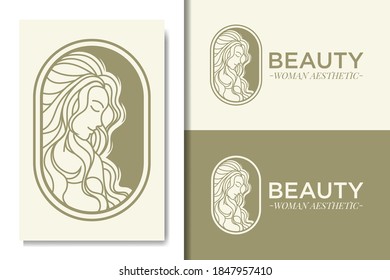 Simple Aesthetic Female Beauty Logo Template