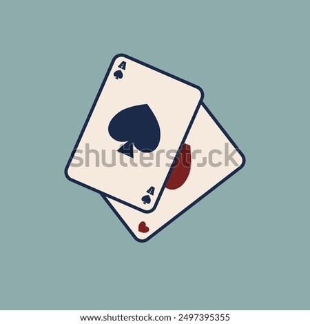 Simple aesthetic retro ac of spade poker card logo icon illustration