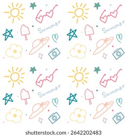 Patrón sin costuras de verano estético simple	
