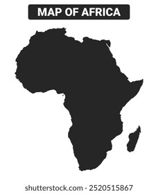 Simple Africa Mapa negro Ilustración vectorial plana