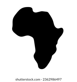 Simple African continent map silhouette icon. Vector.