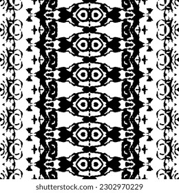 Sencillo patrón africano. Imagen de Doodle Geo. Batik de Doodle Oscuro nativo. Resumen Stripe Dark Pattern. Textura con tinta de color negro. Vector de tinta étnica de color negro. Repetición de color de tinta sin soldadura