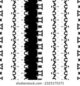 Sencillo patrón africano. Batik de Arte Teñido Étnico. Patrón de arte de diseño sin inconvenientes. Batik nativo de guijarros oscuros. Vector de línea tribal de color negro. Textura de Doodle de tinta de color negro. Resumen Vector étnico oscuro