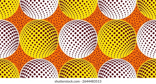 Einfache afrikanische Tribal gepunktete Kreis Muster nahtlos mit abstrakten ethnischen Textil-Design. Handgezeichneter Modedruck. Kultureller Hintergrund. Vektorgrafik der Struktur. Nicht von AI erstellt.