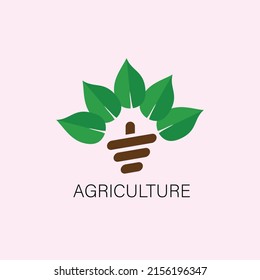 Simple agriculture icon with leaf