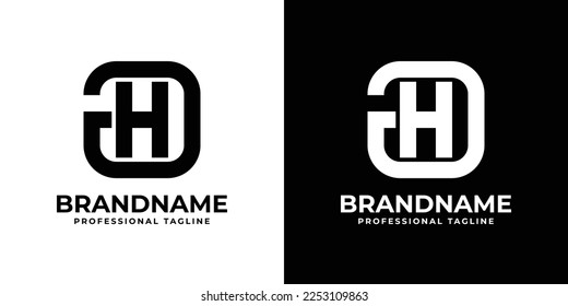 Simple AH or HA Monogram Logo, Suitable for any business with AH or HA initials.