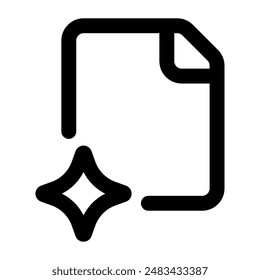 Simple AI Document Generator-Symbol. Das Symbol kann für Websites, Druck-Vorlagen, Präsentations-Vorlagen, Illustrationen, etc. verwendet werden