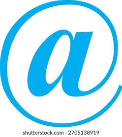 Simple AI icon featuring the at symbol integrated with artificial intelligence style design. Perfect for apps, chatbots, machine learning interfaces, digital platforms, tech branding, 