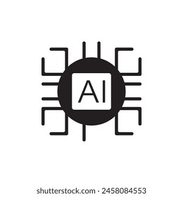 Simple Ai icon vector. Artificial intelligence icon vector on white background.