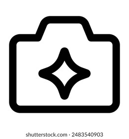 Simple AI Foto Generator Symbol. Das Symbol kann für Websites, Druck-Vorlagen, Präsentations-Vorlagen, Illustrationen, etc. verwendet werden