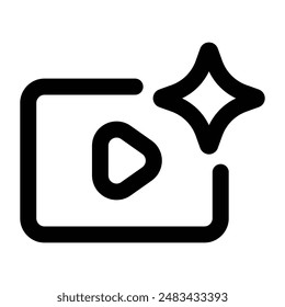 Simple Ai Video Generator icon. The icon can be used for websites, print templates, presentation templates, illustrations, etc