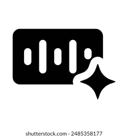 Simple Ai Voice Generator glyph icon. The icon can be used for websites, print templates, presentation templates, illustrations, etc