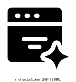 Simple Ai Website glyph icon. The icon can be used for websites, print templates, presentation templates, illustrations, etc