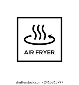 Simple Air Fryer Technology Badge Logo Design. Symbol Line vector