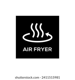 Simple Air Fryer Technology Badge Logo Design. Black symbol vector