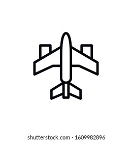 Simple air plane line icon. Stroke pictogram. Vector illustration isolated on a white background. Premium quality symbol. Vector sign for mobile app and web sites.