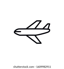 Simple air plane line icon. Stroke pictogram. Vector illustration isolated on a white background. Premium quality symbol. Vector sign for mobile app and web sites.