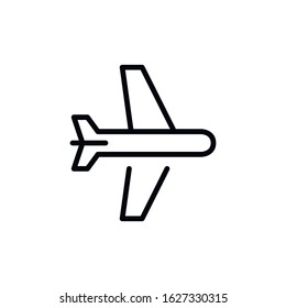 Simple air plane line icon. Stroke pictogram. Vector illustration isolated on a white background. Premium quality symbol. Vector sign for mobile app and web sites.