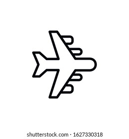 Simple air plane line icon. Stroke pictogram. Vector illustration isolated on a white background. Premium quality symbol. Vector sign for mobile app and web sites.