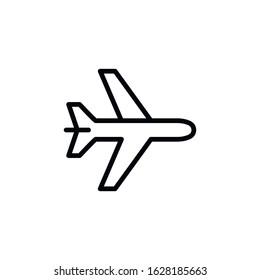 Simple air plane line icon. Stroke pictogram. Vector illustration isolated on a white background. Premium quality symbol. Vector sign for mobile app and web sites.