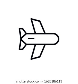 Simple air plane line icon. Stroke pictogram. Vector illustration isolated on a white background. Premium quality symbol. Vector sign for mobile app and web sites.